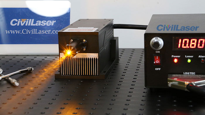 589nm fiber coupled laser